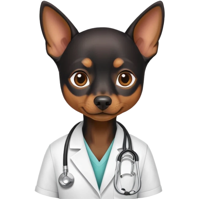 black mini pinscher doctor emoji
