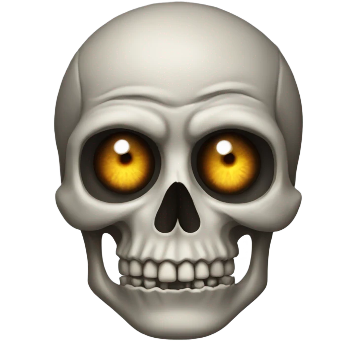 Skull with code eyes emoji