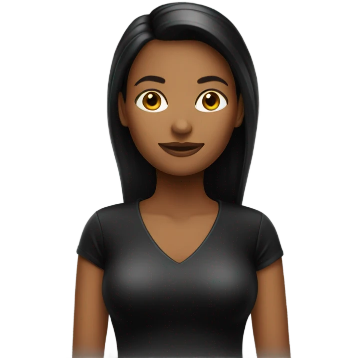 Women in black shiny top  emoji