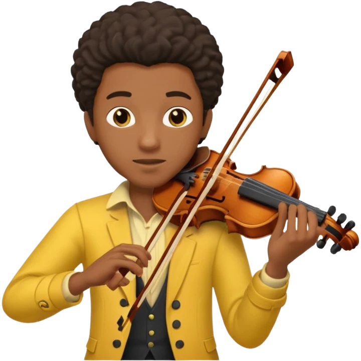 yellow-colored violinist black man  emoji