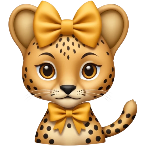 Cheetah with a bow emoji