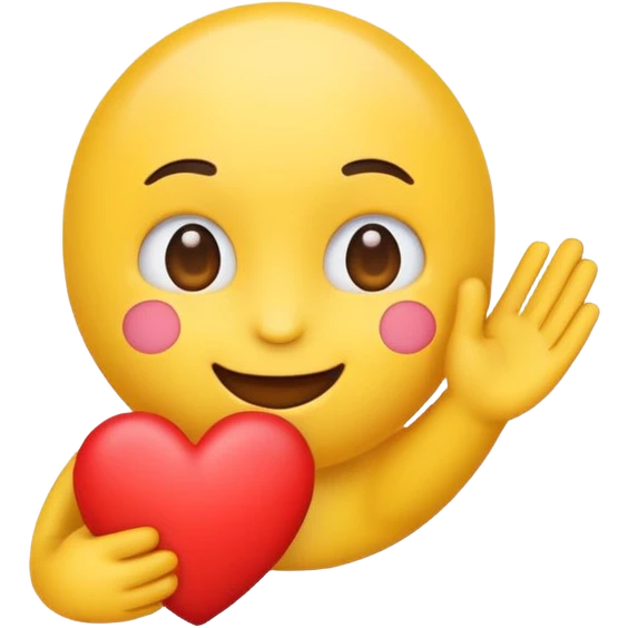 Emoji holding heart emoji