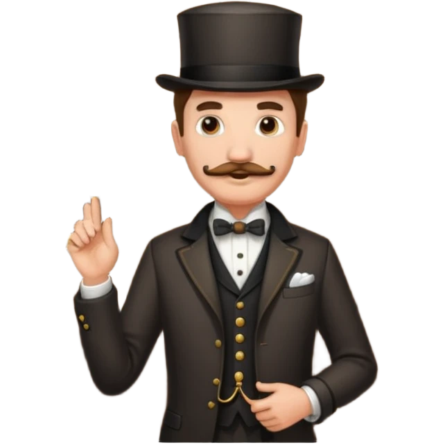 emoji of a gentleman with moustache and monocle standing nearby door welcoming you emoji