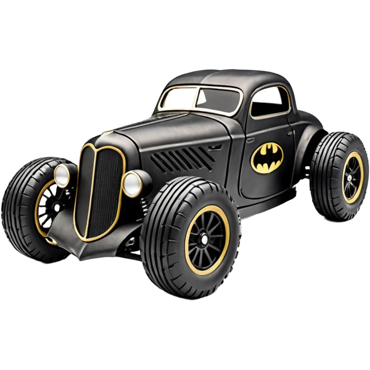 1:10 off-road lcg Basher Batman’s 1934 blackened tarnished Darth Vader hotrod ford jaguar Rolls rc car (extra wide tires with fenders) emoji