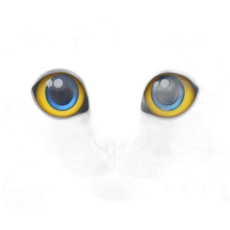 white cat with one blue and one yellow eyes  emoji