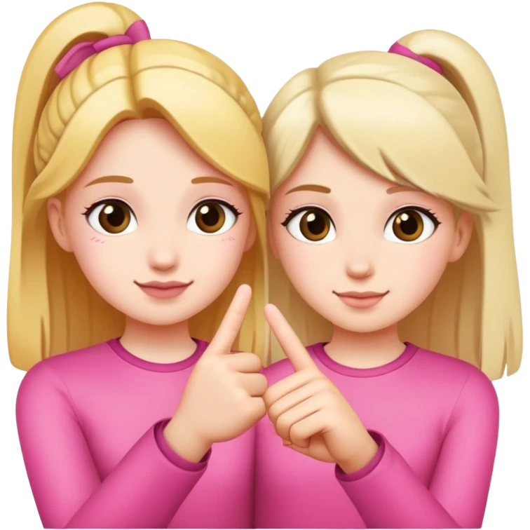 Two girls making a pinky promise  emoji