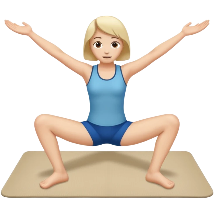 the feet are on the mat, the back is arched inward and the hands are stretched towards the legs emoji