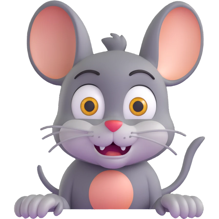 Jerry from Tom and Jerry cartoon waking up startled with wide eyes emoji