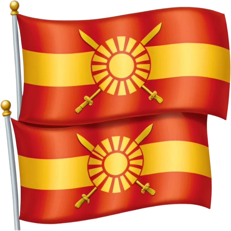 combine half the macedonian flag with half the polish flag so there is an even amount of each in the one flag. keep the colours of the flags the same do not merge them. just cut half of each and put them together, the polish flag is this 🇵🇱 and macedonian is this 🇲🇰 emoji