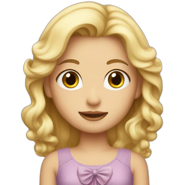 A blonde girl looks like a Jennie wearing a Rosie dress emoji