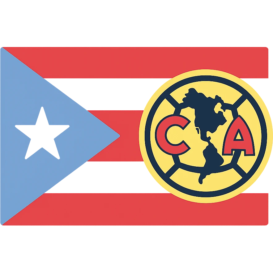 Puerto Rico flag with the logo of Club América emoji