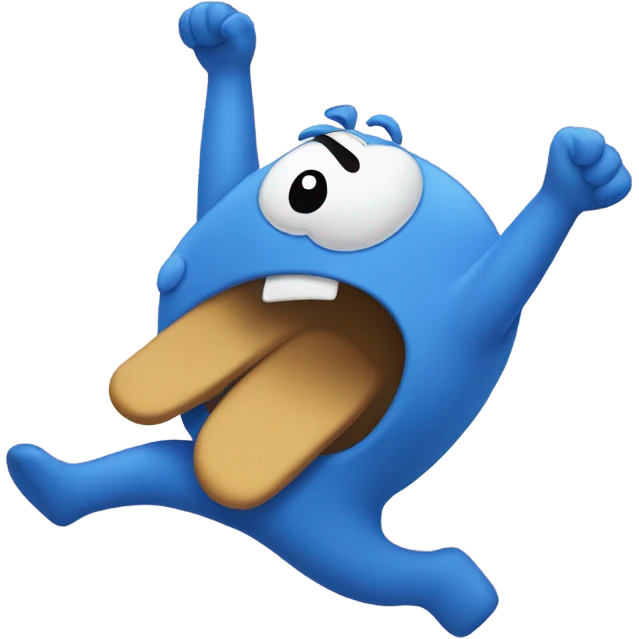Bluey doing a backflip emoji