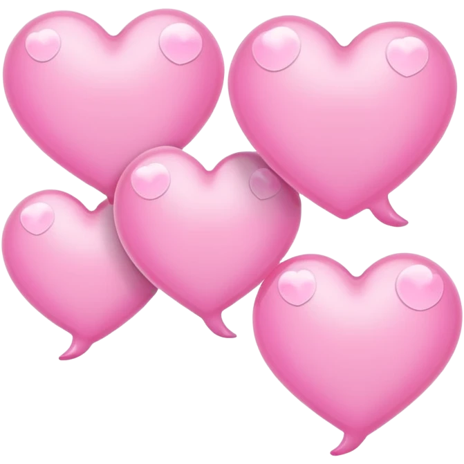 Thinking bubbles with pink hearts  emoji