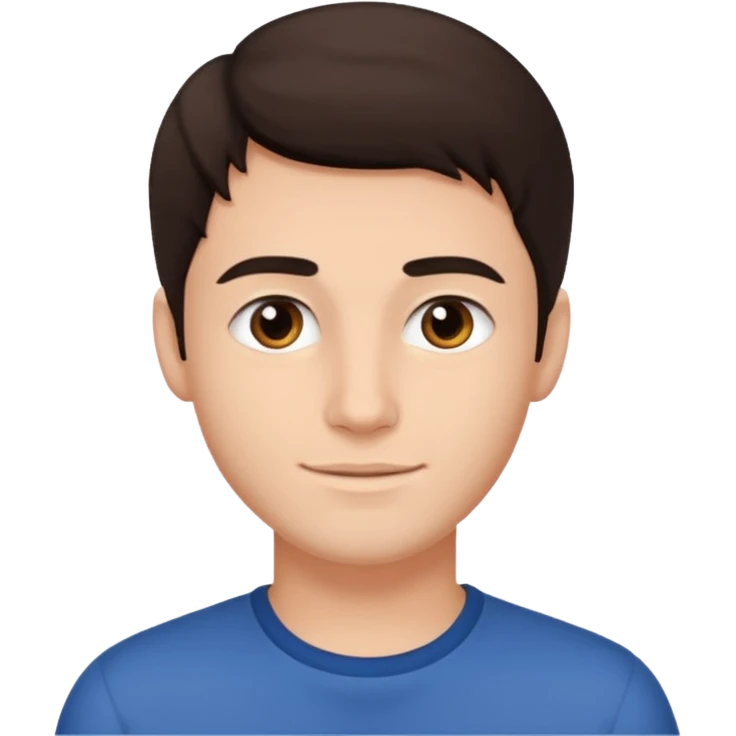 young man dark brown hair emoji