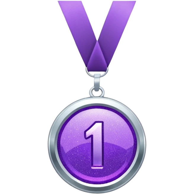 Purple Glitter medal of help emoji