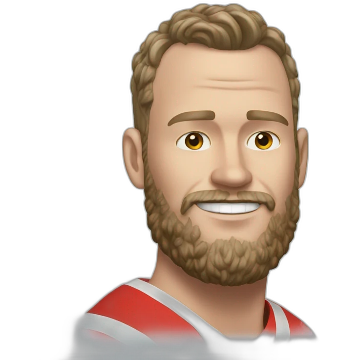 Jonathan Toews as beach bum with beard emoji