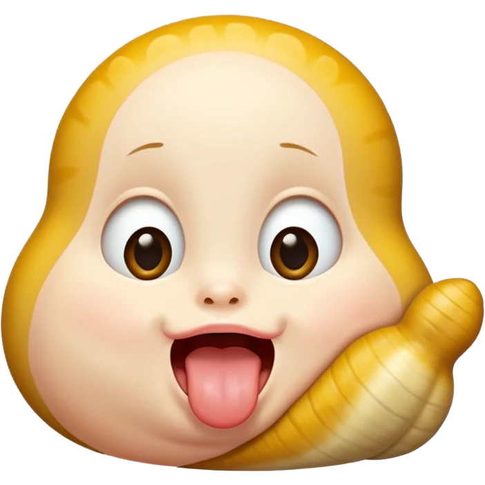 sticking out tongue like a slug toddler emoji