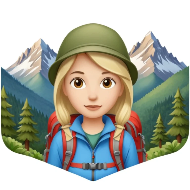 girl back packing mountains background  emoji