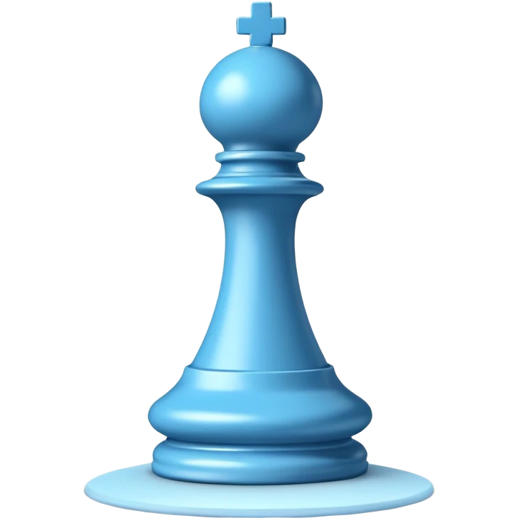 
chess bishop piece object, classic bishop shape with top slit, 3D cartoon, glossy material, soft shadow, mobile game icon style, centered, clean background, no text, no watermark
 emoji