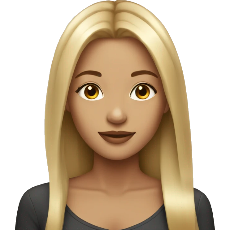 beautiful girl with long highlight blonde hair emoji