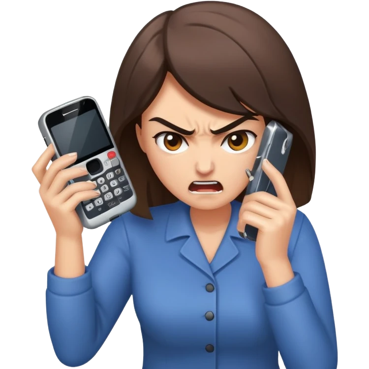 Mom destroying old phones emoji