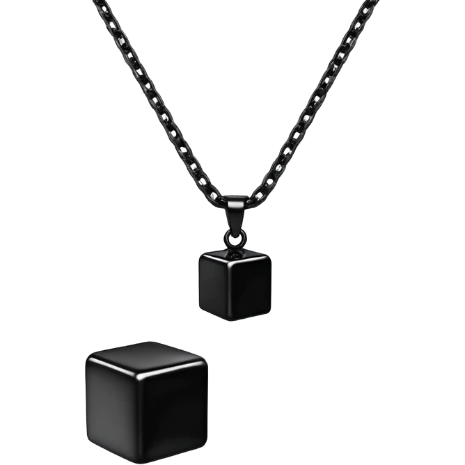 Black vertical cube necklace  emoji