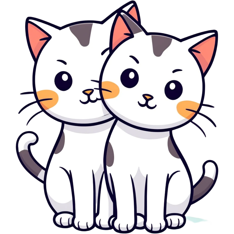 Un gato con dos cabezas  emoji