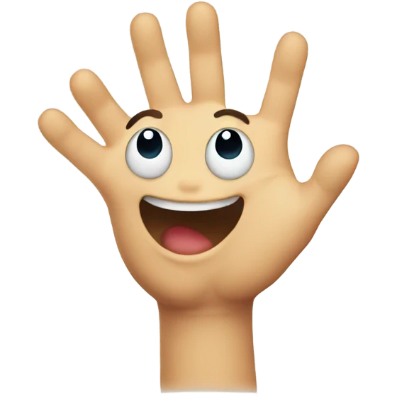 smile with hand emoji
