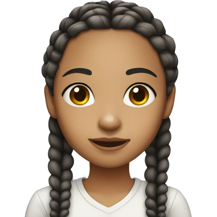 light skin girl with braids emoji