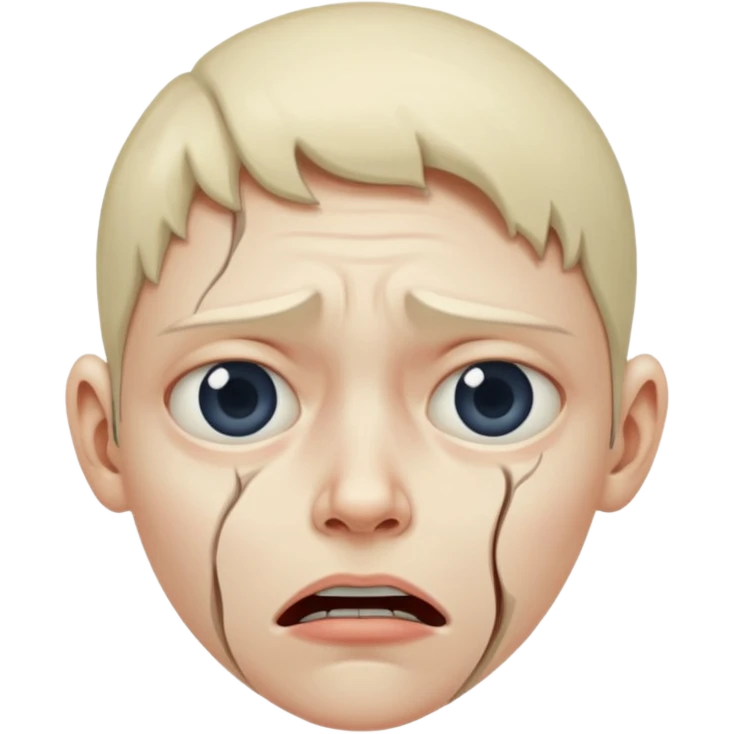 Distorted face emoji