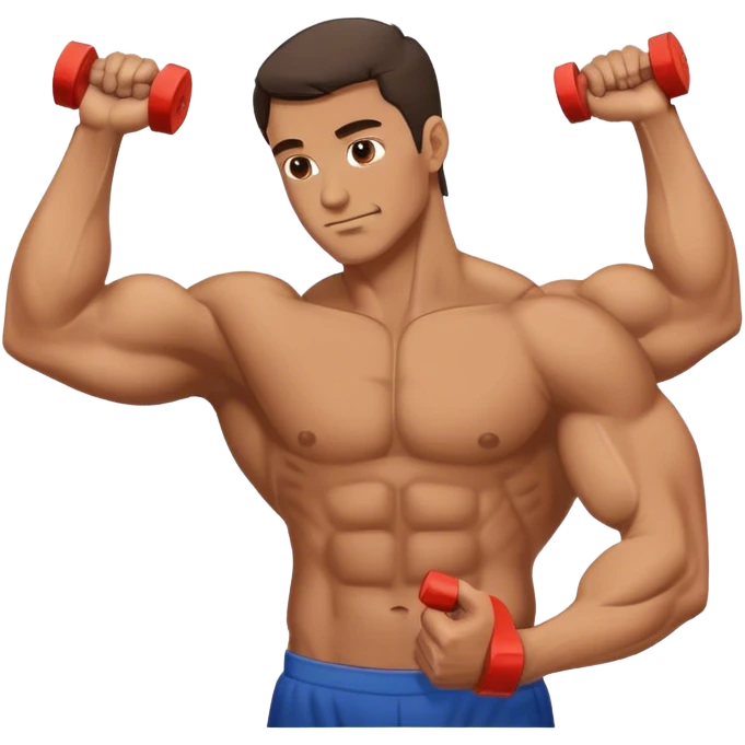 side view guy doing bicep-curls emoji