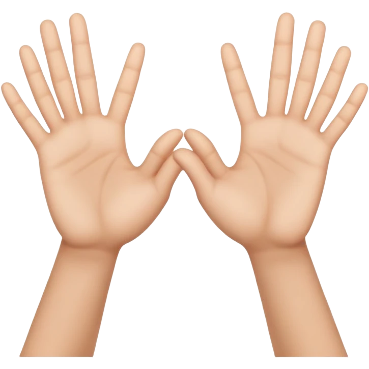 Opened hands crossing body in x shape emoji