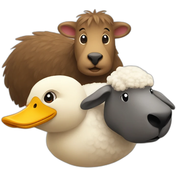 A Duck, a Beaver and a sheep emoji
