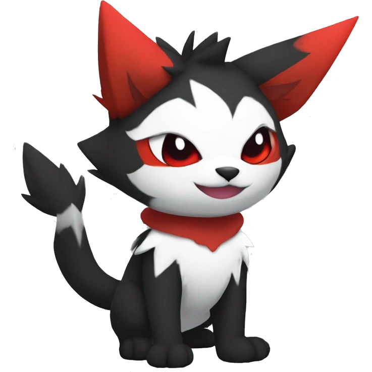 Black and Red Ethereal Cool Edgy Cute Anthro Zangoose Litten Fakémon emoji
