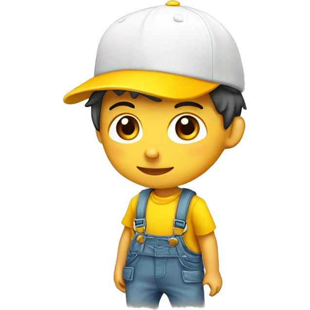 Niño blanco con gorra amarilla emoji