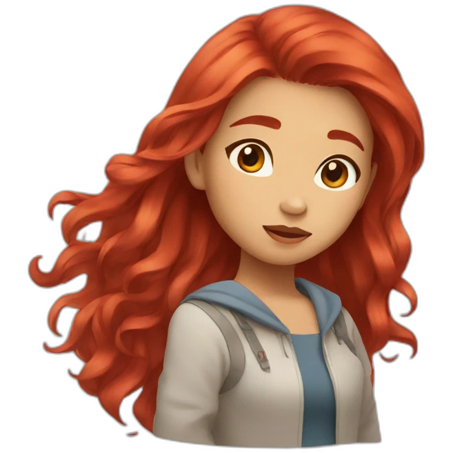 Red hair cutie Filipino emoji