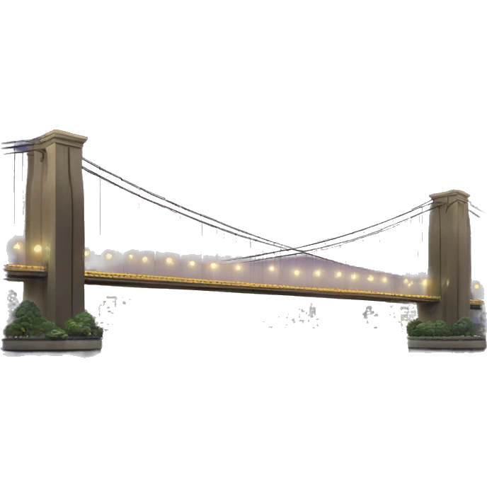 Bridge with lights in Front of skycrapers   emoji