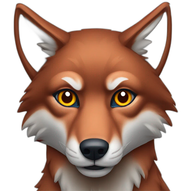 Red wolf with blue accent emoji
