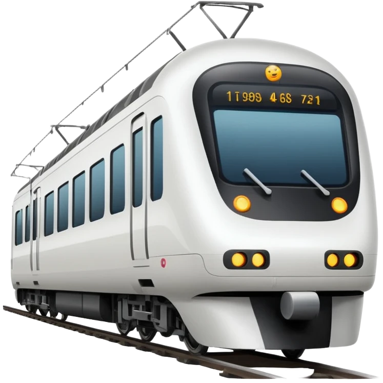 modern passenger train white color, apple style emoji, inspired by reference image emoji