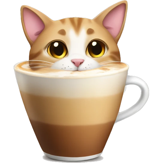 Cat drinking latte  emoji