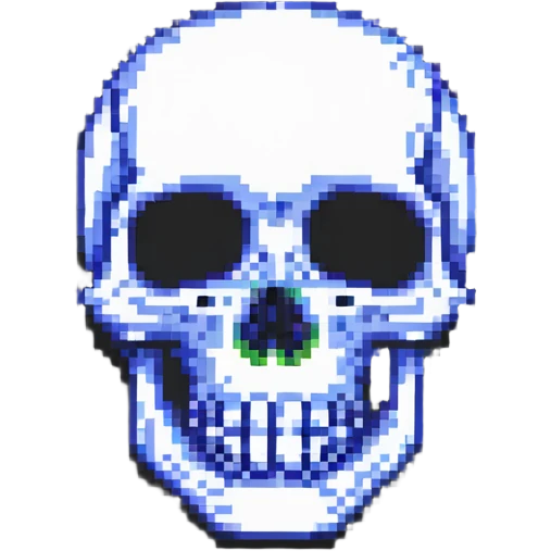 pixel art skeleton head emoji