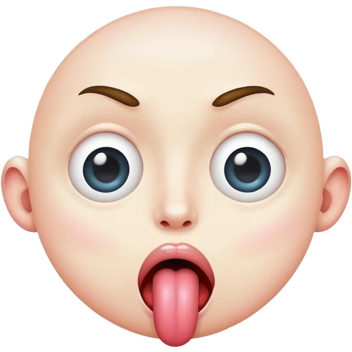 weird face with mismatched eyes and tongue sticking out emoji