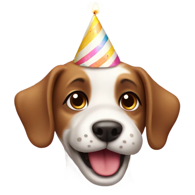 Birthday wishes from a cute dog emoji