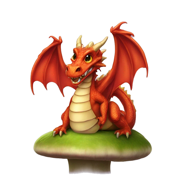 Dragon on a mushroom emoji