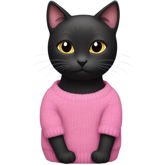 black cat wearing pink sweater emoji