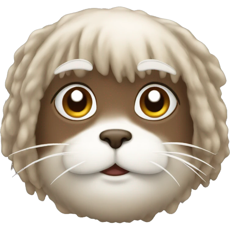 Brown ragdoll with white chin emoji