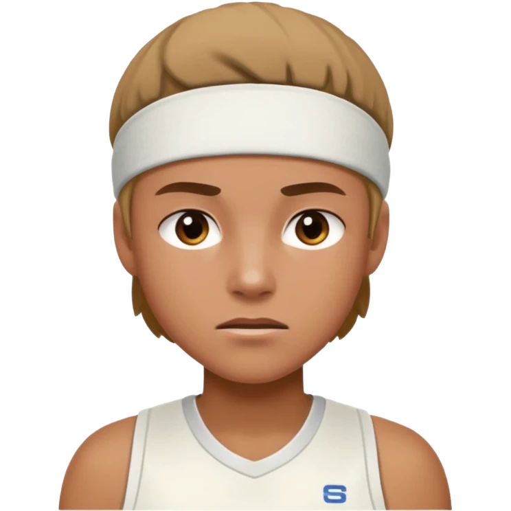 Tennis player with white sweatband emoji