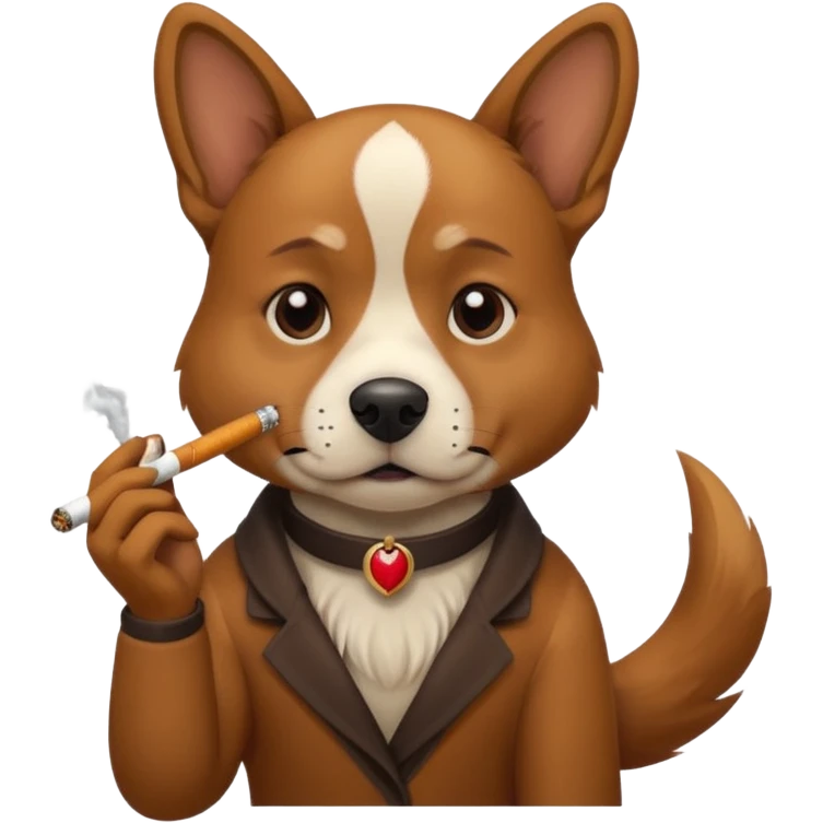 Dog smoking  emoji