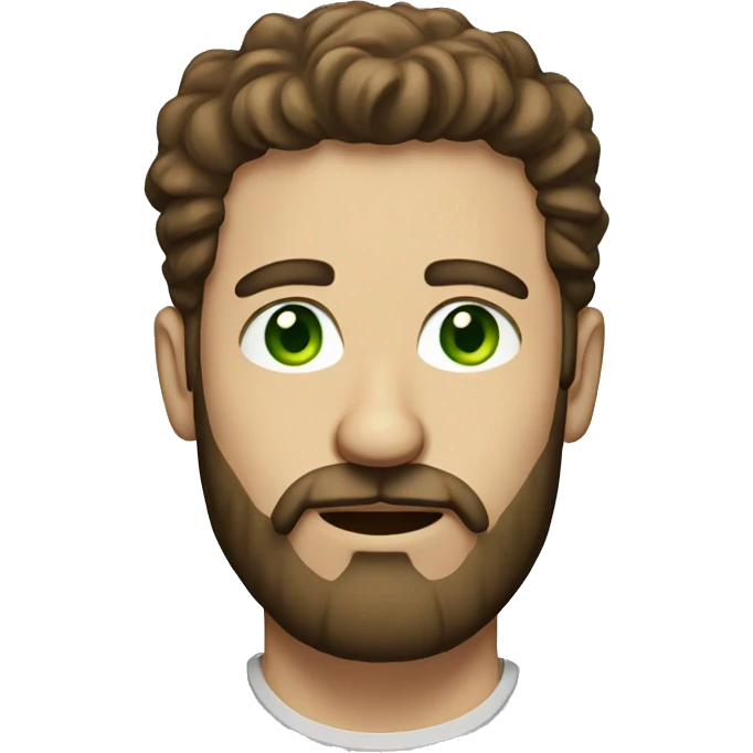 Man with beard portrait with green eyes and brown hair emoji