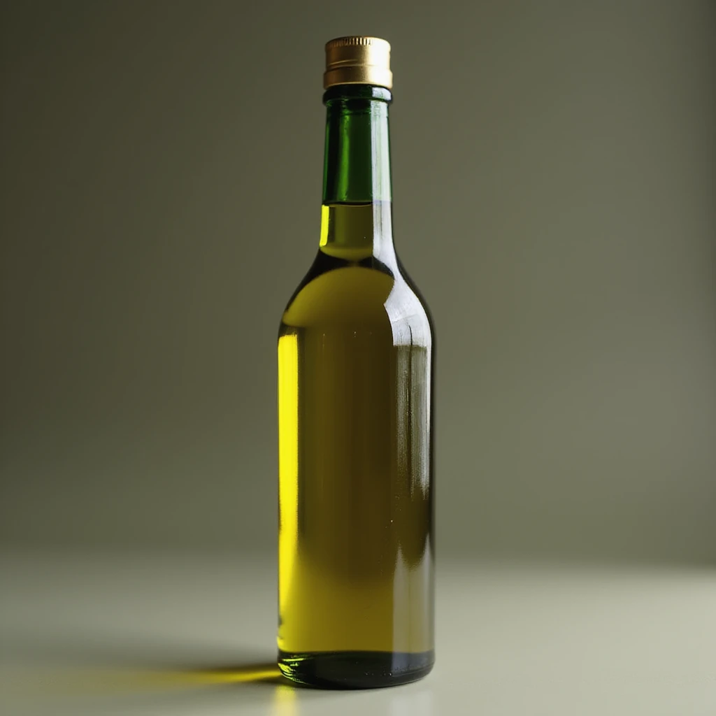 realistic elegant bottle of olive oil with green and gold accents emoji